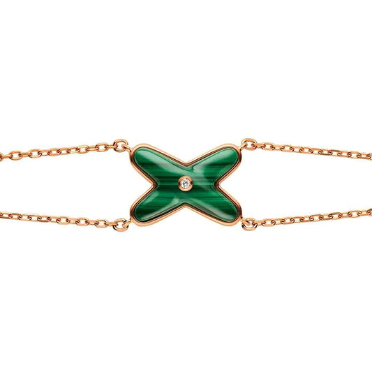 [Lumi Jewellery]JEUX BRACELET MALACHITE PINK GOLD 1 DIAMOND