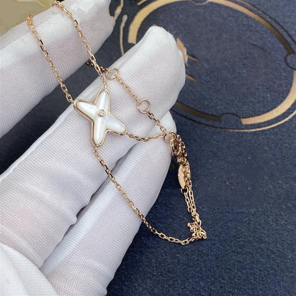 [Lumi Jewellery]JEUX BRACELET WHITE MOP PINK GOLD 1 DIAMOND