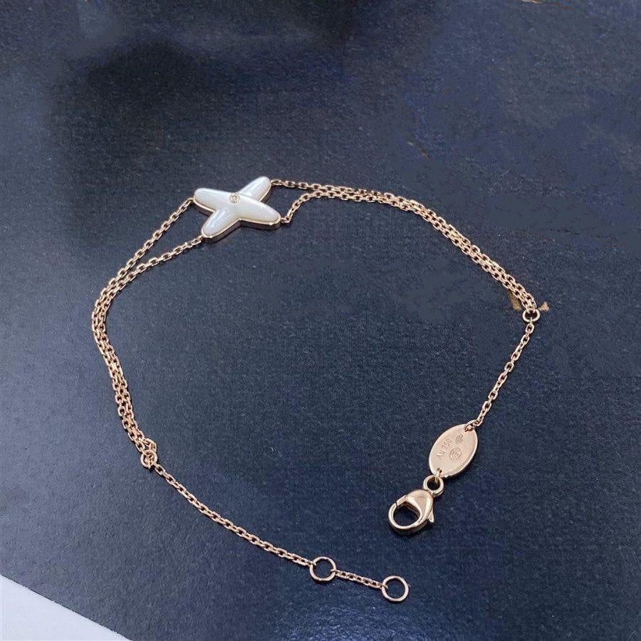 [Lumi Jewellery]JEUX BRACELET WHITE MOP PINK GOLD 1 DIAMOND