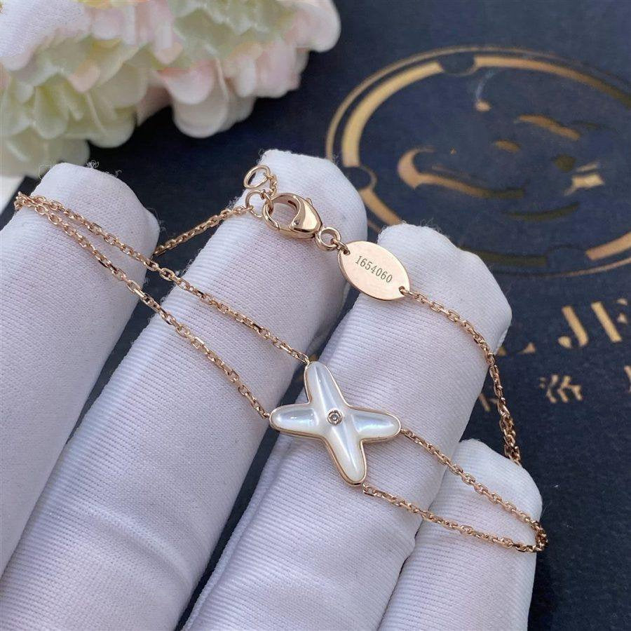 [Lumi Jewellery]JEUX BRACELET WHITE MOP PINK GOLD 1 DIAMOND