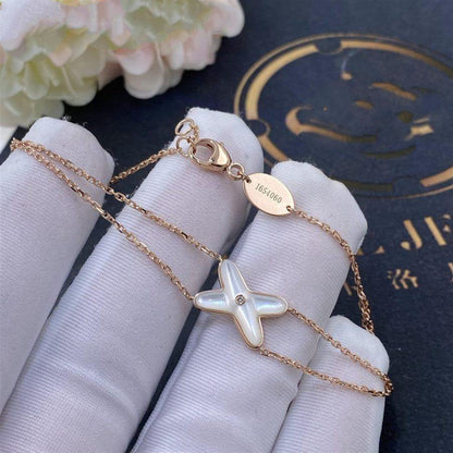 [Lumi Jewellery]JEUX BRACELET WHITE MOP PINK GOLD 1 DIAMOND