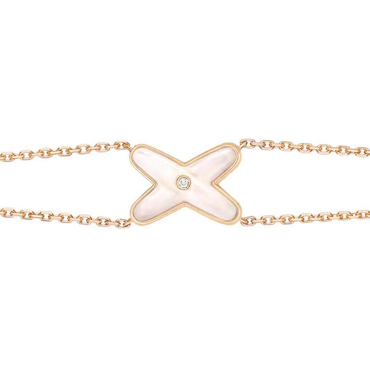 [Lumi Jewellery]JEUX BRACELET WHITE MOP PINK GOLD 1 DIAMOND