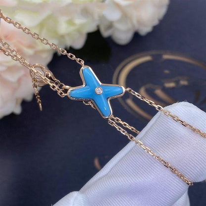 [Lumi Jewellery]JEUX BRACELET TURQUOISE PINK GOLD 1 DIAMOND