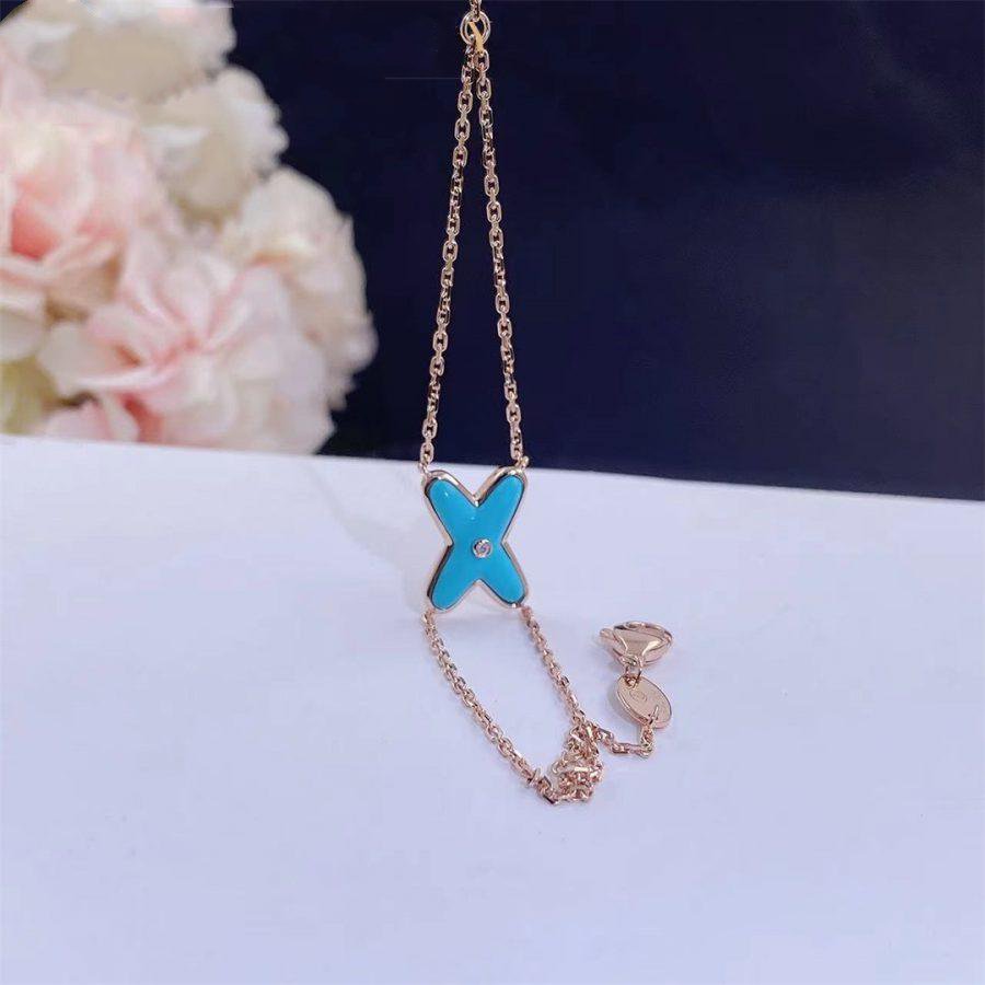 [Lumi Jewellery]JEUX BRACELET TURQUOISE PINK GOLD 1 DIAMOND