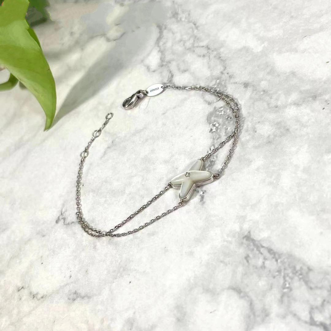 [Lumi Jewellery]JEUX BRACELET WHITE MOP SILVER 1 DIAMOND