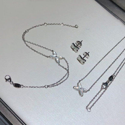 [Lumi Jewellery]JEUX BRACELET WHITE MOP SILVER 1 DIAMOND