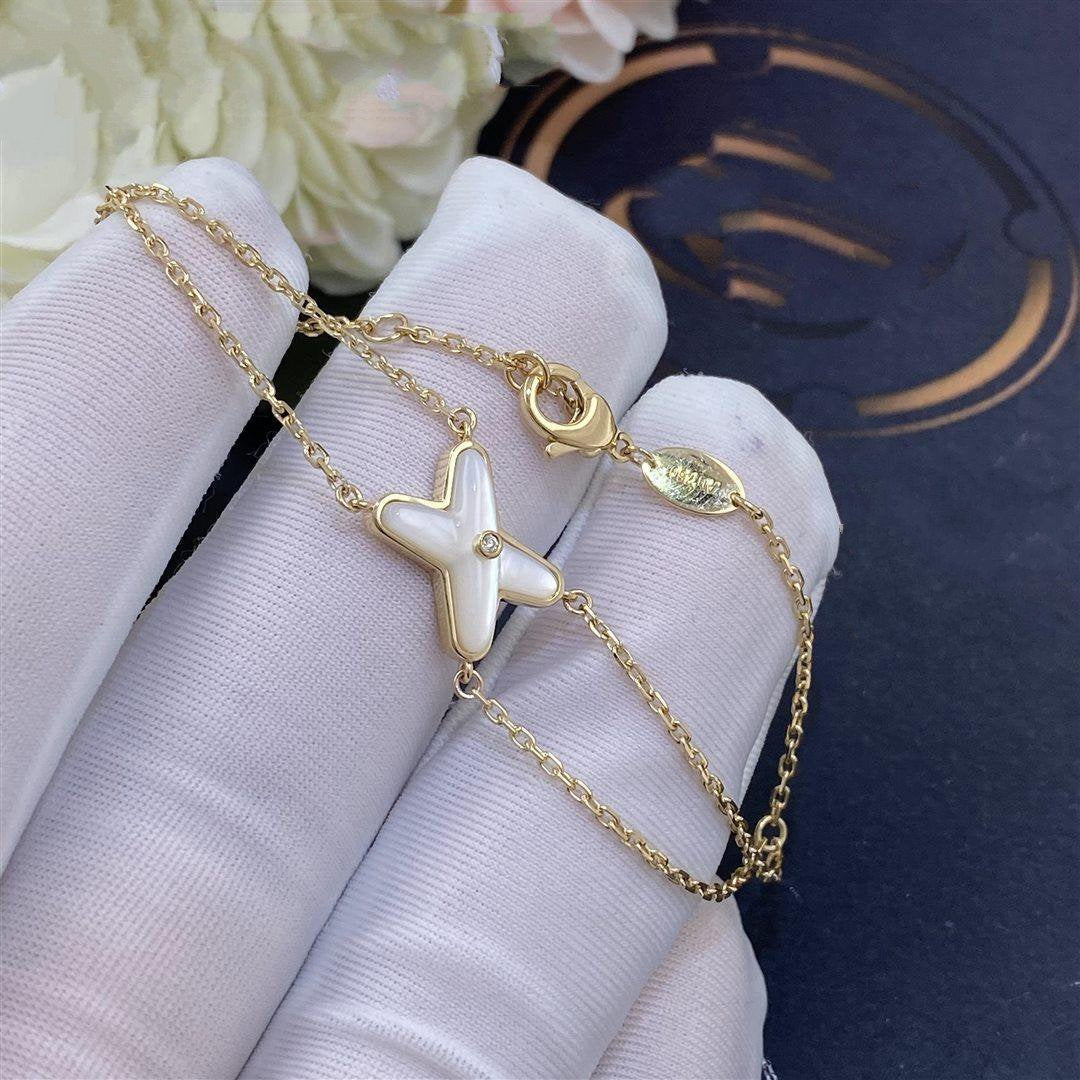[Lumi Jewellery]JEUX BRACELET WHITE MOP GOLD 1 DIAMOND