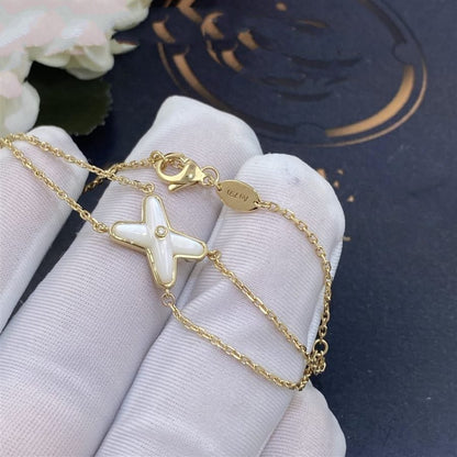 [Lumi Jewellery]JEUX BRACELET WHITE MOP GOLD 1 DIAMOND