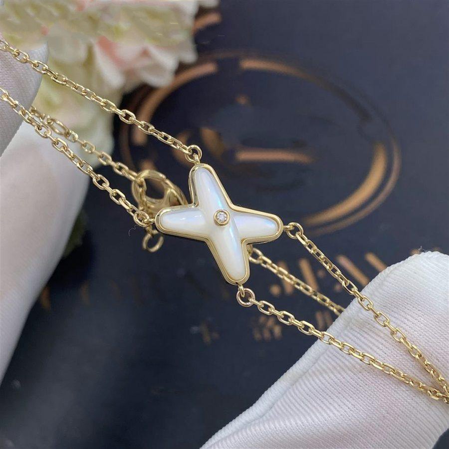 [Lumi Jewellery]JEUX BRACELET WHITE MOP GOLD 1 DIAMOND