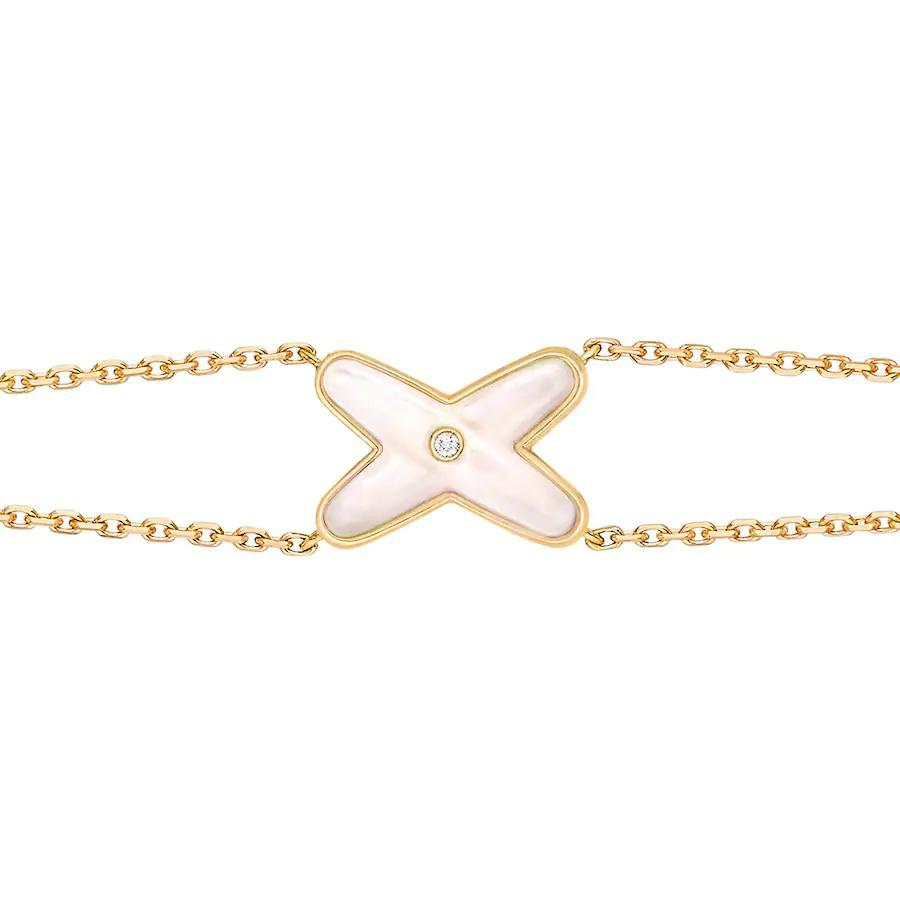 [Lumi Jewellery]JEUX BRACELET WHITE MOP GOLD 1 DIAMOND