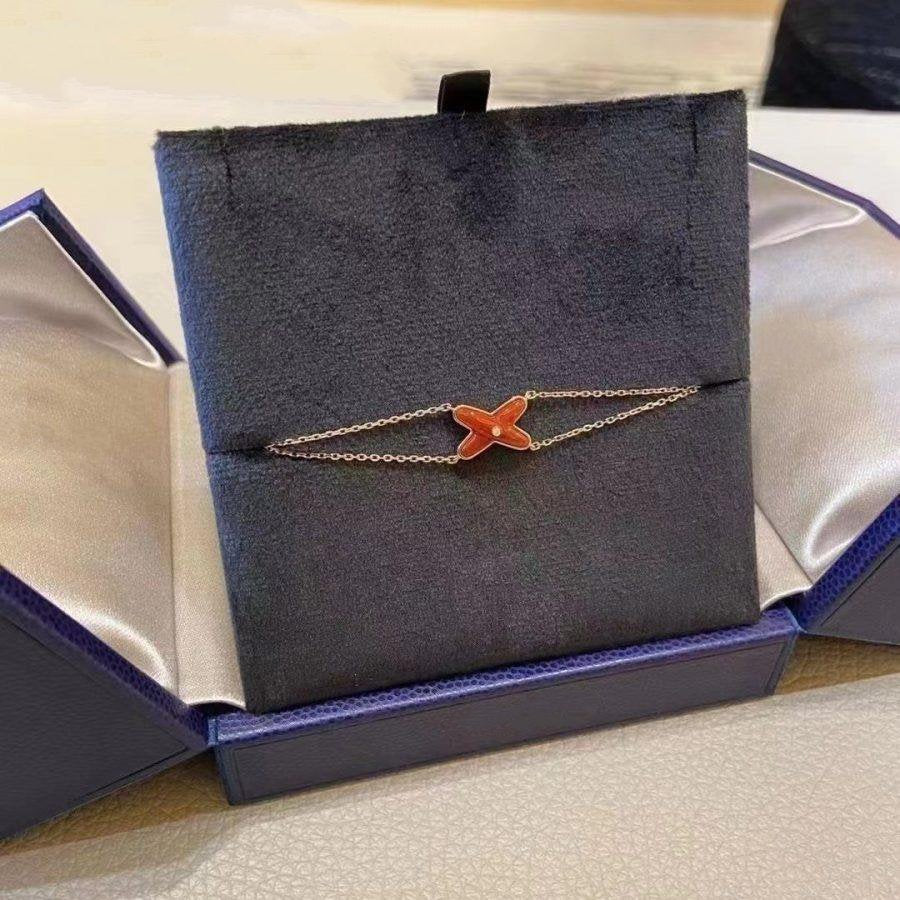[Lumi Jewellery]JEUX BRACELET CARNELIAN PINK GOLD 1 DIAMOND