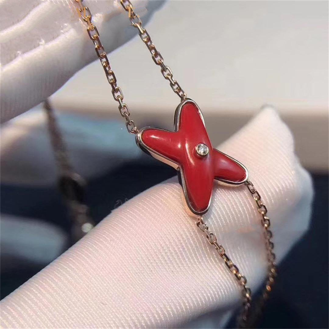 [Lumi Jewellery]JEUX BRACELET CARNELIAN PINK GOLD 1 DIAMOND