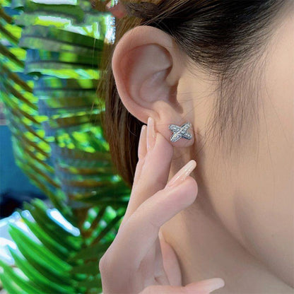 [Lumi Jewellery]JEUX DE SILVER DIAMOND EARRINGS
