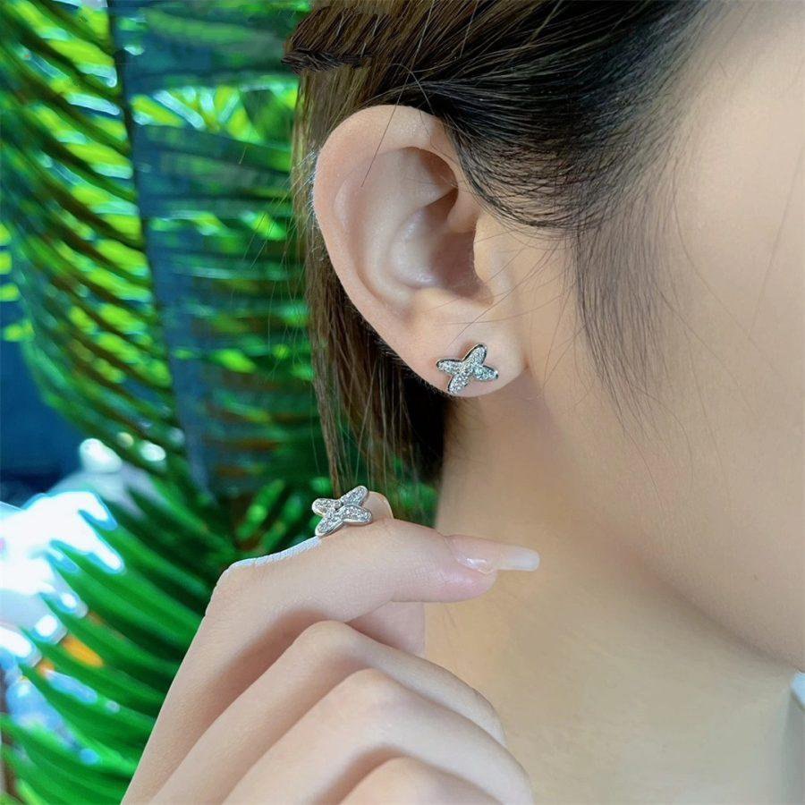 [Lumi Jewellery]JEUX DE SILVER DIAMOND EARRINGS