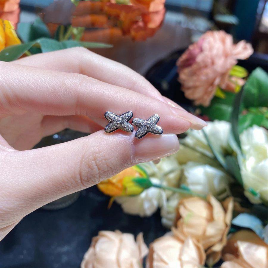 [Lumi Jewellery]JEUX DE SILVER DIAMOND EARRINGS