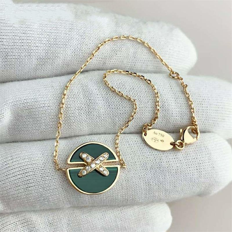 [Lumi Jewellery]JEUX DE BRACELET MALACHITE PINK GOLD DIAMONDS