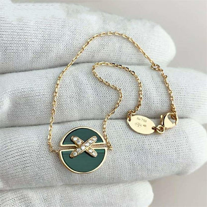 [Lumi Jewellery]JEUX DE BRACELET MALACHITE PINK GOLD DIAMONDS