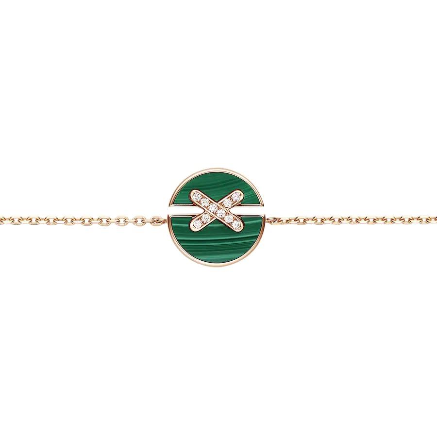 [Lumi Jewellery]JEUX DE BRACELET MALACHITE PINK GOLD DIAMONDS