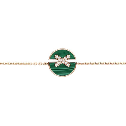 [Lumi Jewellery]JEUX DE BRACELET MALACHITE PINK GOLD DIAMONDS