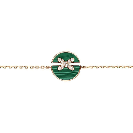 [Lumi Jewellery]JEUX DE BRACELET MALACHITE PINK GOLD DIAMONDS