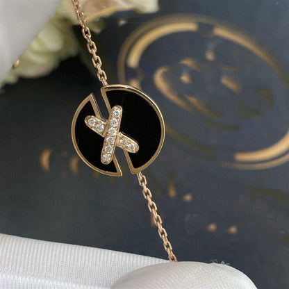 [Lumi Jewellery]JEUX DE BRACELET ONYX PINK GOLD DIAMOND