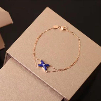[Lumi Jewellery]Hollow Design Four-Leaf Clover Flower Shape Bracelet