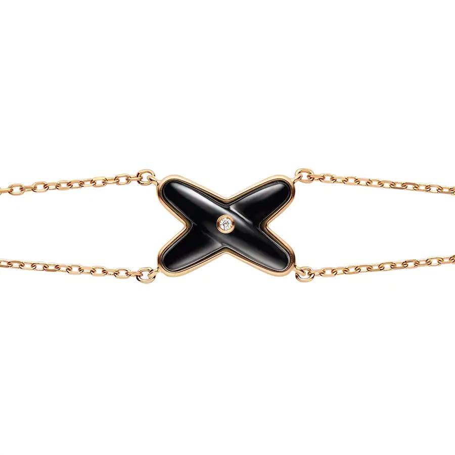 [Lumi Jewellery]JEUX BRACELET ONYX PINK GOLD 1 DIAMOND