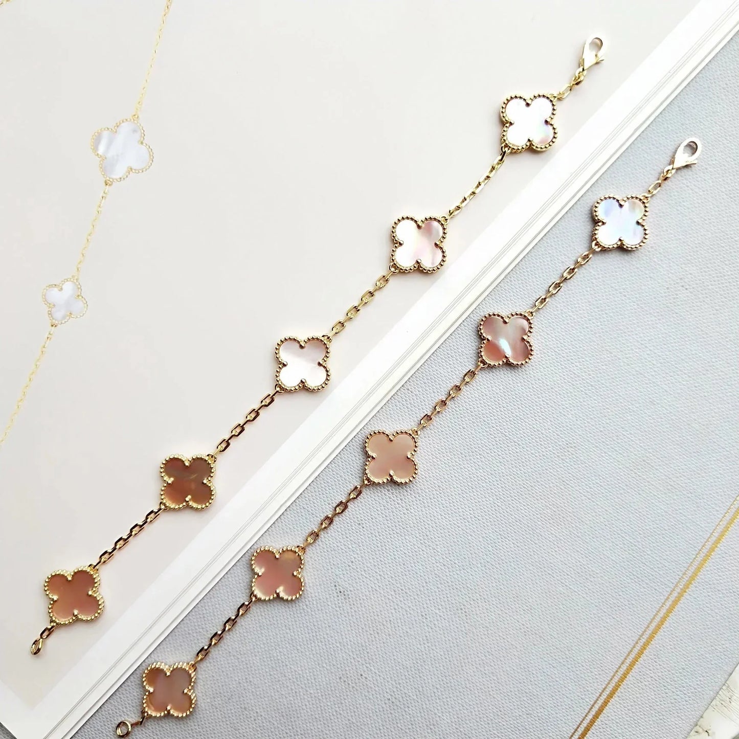 [Lumi Jewellery] CLOVER 5 MOTIFS  PINK MOP BRACELET COLLECTION