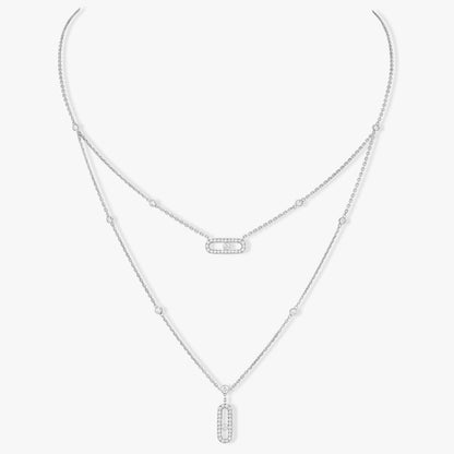 [Lumi]MOVE 2 ROW DIAMOND NECKLACE