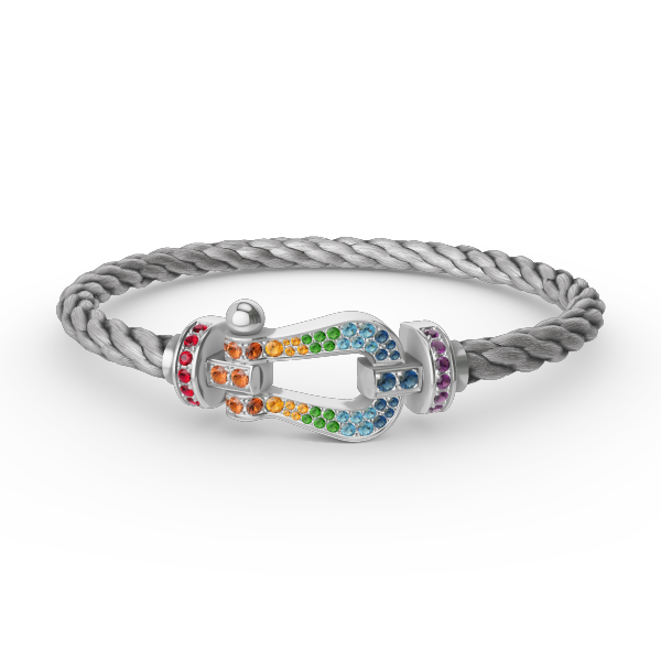 [Lumi Jewellery]FORC LARGE HORSESHOE  COLORED DIAMOND BRACELET SILVER