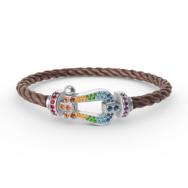 [Lumi Jewellery]FORC LARGE HORSESHOE  COLORED DIAMOND BRACELET SILVER