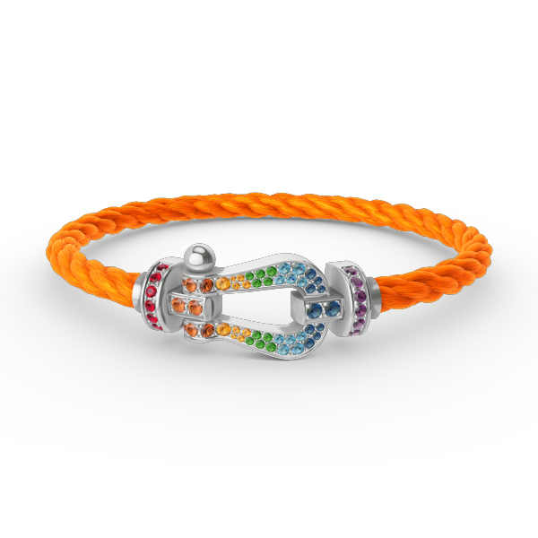 [Lumi Jewellery]FORC LARGE HORSESHOE  COLORED DIAMOND BRACELET SILVER