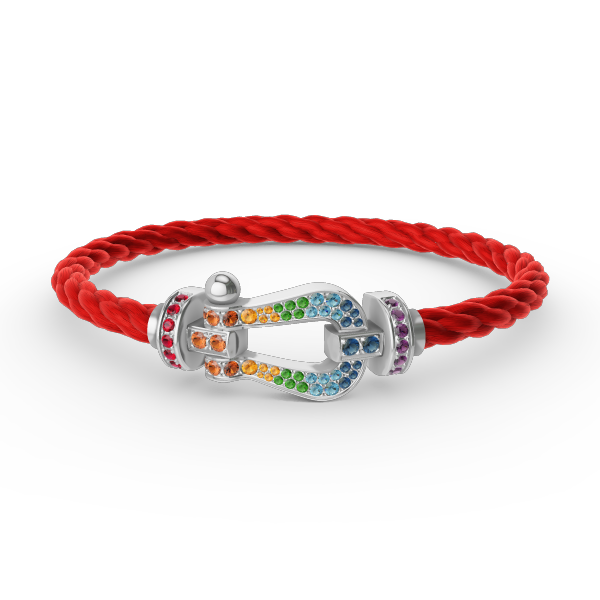 [Lumi Jewellery]FORC LARGE HORSESHOE  COLORED DIAMOND BRACELET SILVER