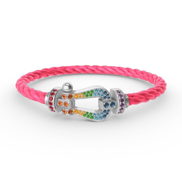 [Lumi Jewellery]FORC LARGE HORSESHOE  COLORED DIAMOND BRACELET SILVER