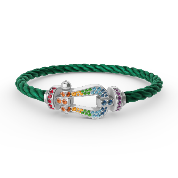 [Lumi Jewellery]FORC LARGE HORSESHOE  COLORED DIAMOND BRACELET SILVER