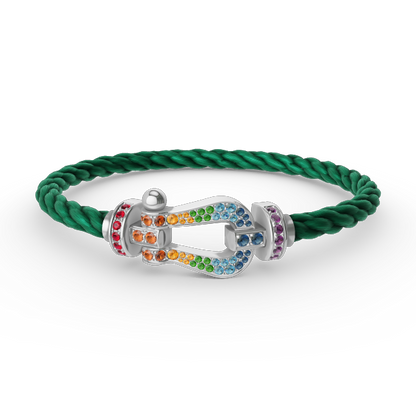 [Lumi Jewellery]FORC LARGE HORSESHOE  COLORED DIAMOND BRACELET SILVER
