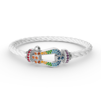 [Lumi Jewellery]FORC LARGE HORSESHOE  COLORED DIAMOND BRACELET SILVER