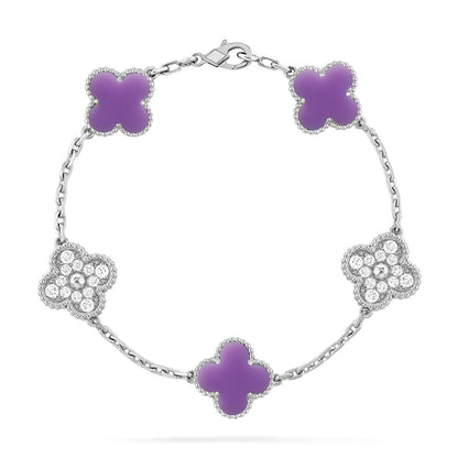 [Lumi Jewellery]CLOVER 5 MOTIF LIGHT PURPLE BRACELET COLLECTION
