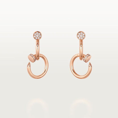 [Lumi Jewelery]JUSTE HALF DIAMOND DOUBLE EARRINGS