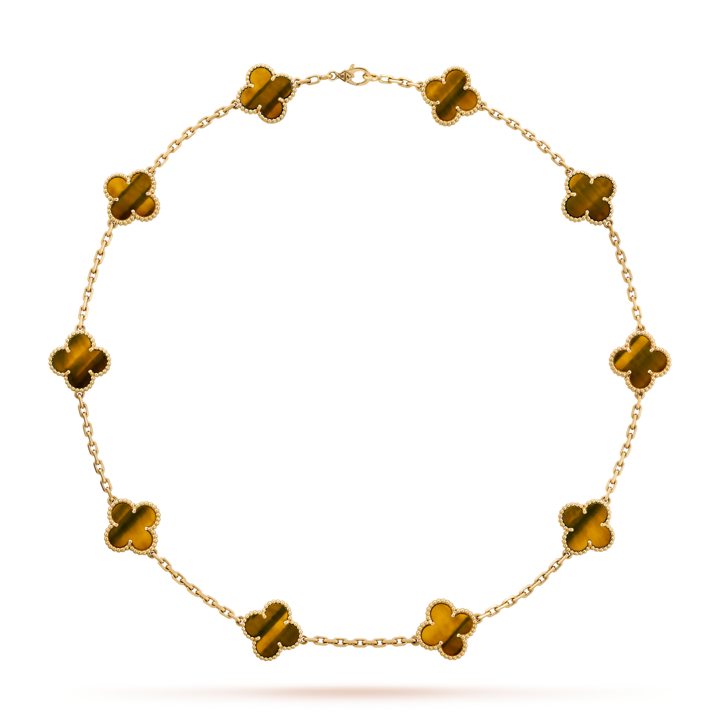 [Lumi Jewellery]CLOVER 10 MOTIFS TIGER EYE NECKLACE