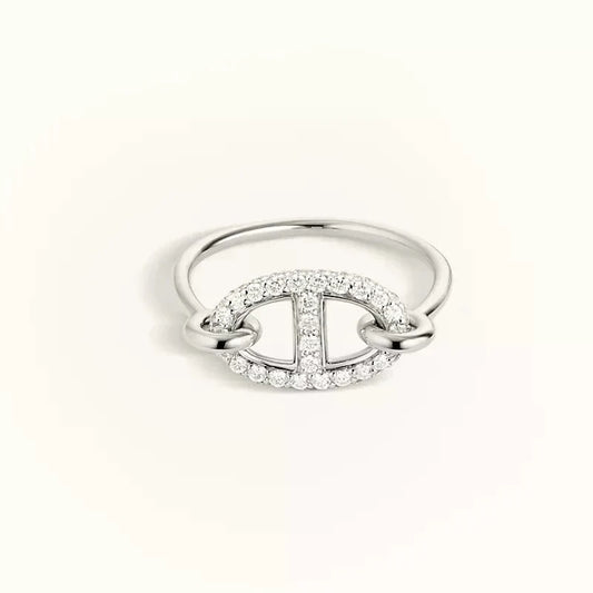 [Lumi Jewellery]RONDE SMALL SILVER DIAMOND RING