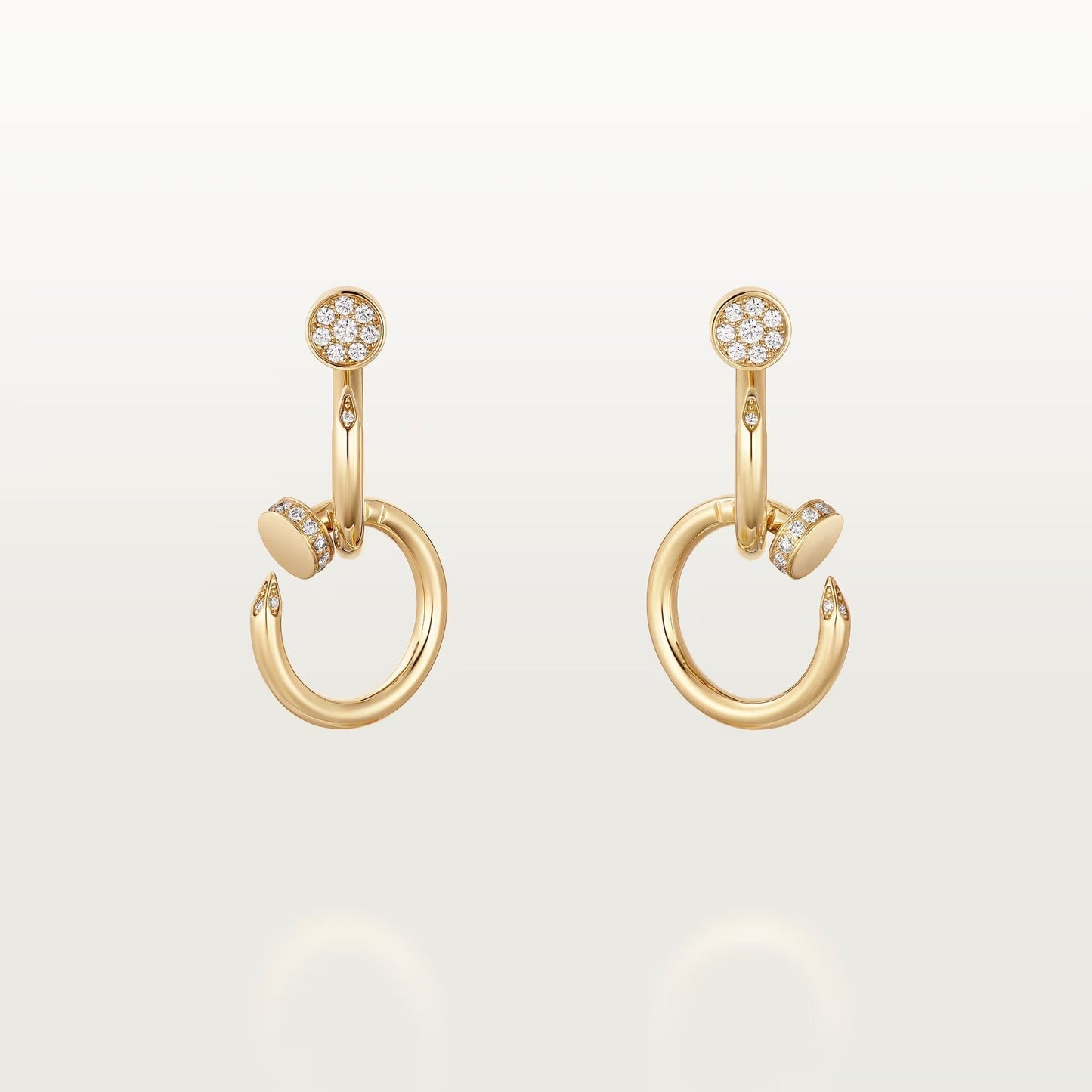 [Lumi Jewelery]JUSTE HALF DIAMOND DOUBLE EARRINGS