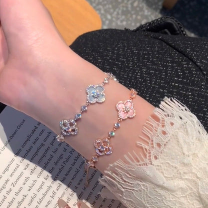 [Lumi Jewellery]CLOVER 5 MOTIF PINK BLUE RED WHITE BRACELET