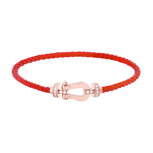[Lumi Jewellery]FORCE 10 HALF DIAMOND PINK GOLD RED CORDERI LARGE AND MEDIUM MODEL