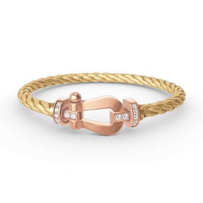 [Lumi Jewellery]FORCE LARGE HORSESHOE HALF DIAMOND BRACELET ROSE GOLD