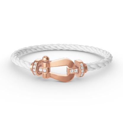 [Lumi Jewellery]FORCE LARGE HORSESHOE HALF DIAMOND BRACELET ROSE GOLD