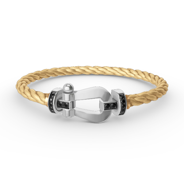 [Lumi Jewellery]FORCE LARGE HORSESHOE BLACK DIAMOND BRACELET SILVER