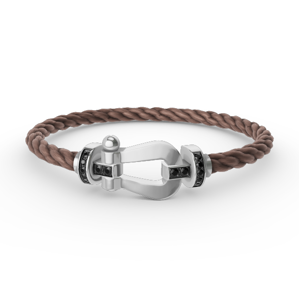 [Lumi Jewellery]FORCE LARGE HORSESHOE BLACK DIAMOND BRACELET SILVER