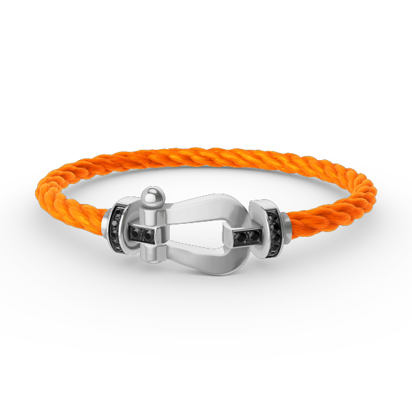 [Lumi Jewellery]FORCE LARGE HORSESHOE BLACK DIAMOND BRACELET SILVER