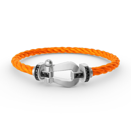 [Lumi Jewellery]FORCE LARGE HORSESHOE BLACK DIAMOND BRACELET SILVER
